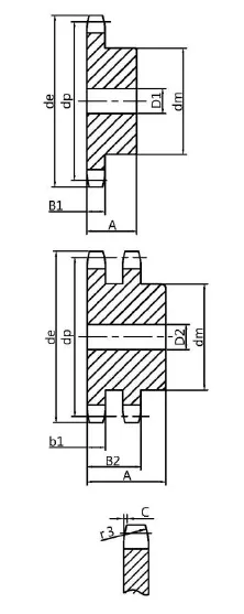 Made-to-Order Sprockets &amp; Plate Wheels (05B-1-2/05A-1-2)